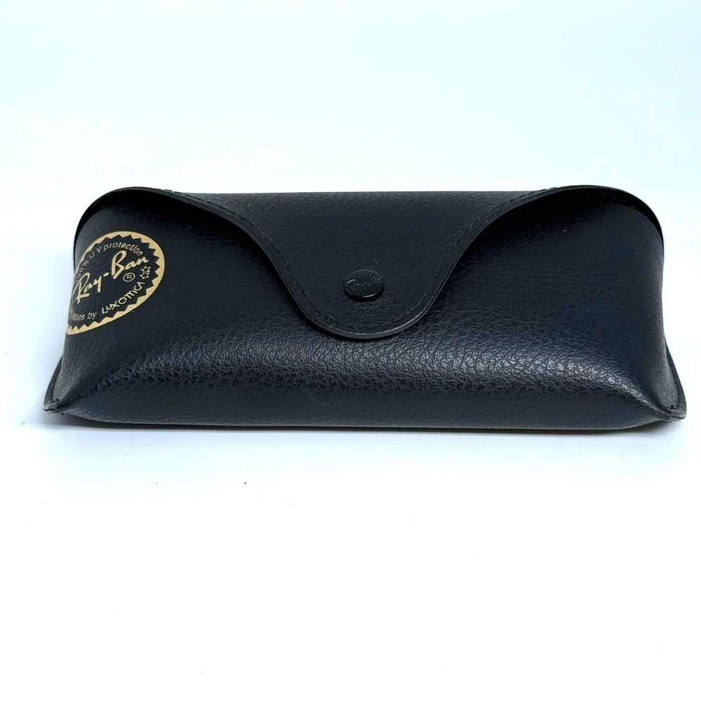 Ray-Ban Black Textured Faux Leather Sunglasses Case Snap‎ Closure Luxottica